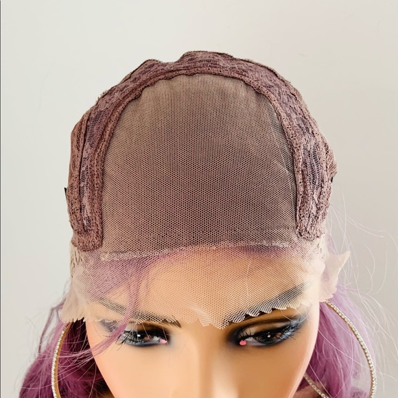 Versatile Plum Color 4x4 Lace Front Heat Safe Synthetic Wig - Picture 3 of 15